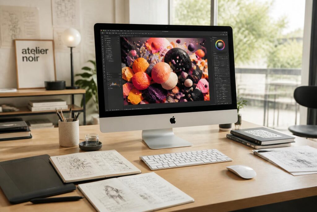 découvrez l'apple imac 27 pouces, un ordinateur performant conçu pour les créatifs exigeants, alliant puissance, design élégant et écran retina haute résolution pour une expérience visuelle exceptionnelle.