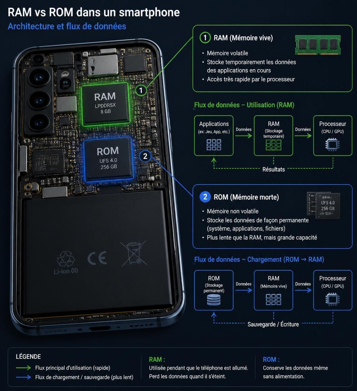 découvrez les différences entre la ram et la rom pour optimiser la performance de votre smartphone et profiter d'une expérience utilisateur fluide et rapide.