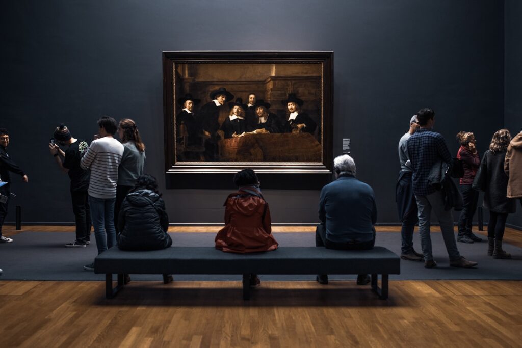Tourists in Rijksmuseum, Amsterdam