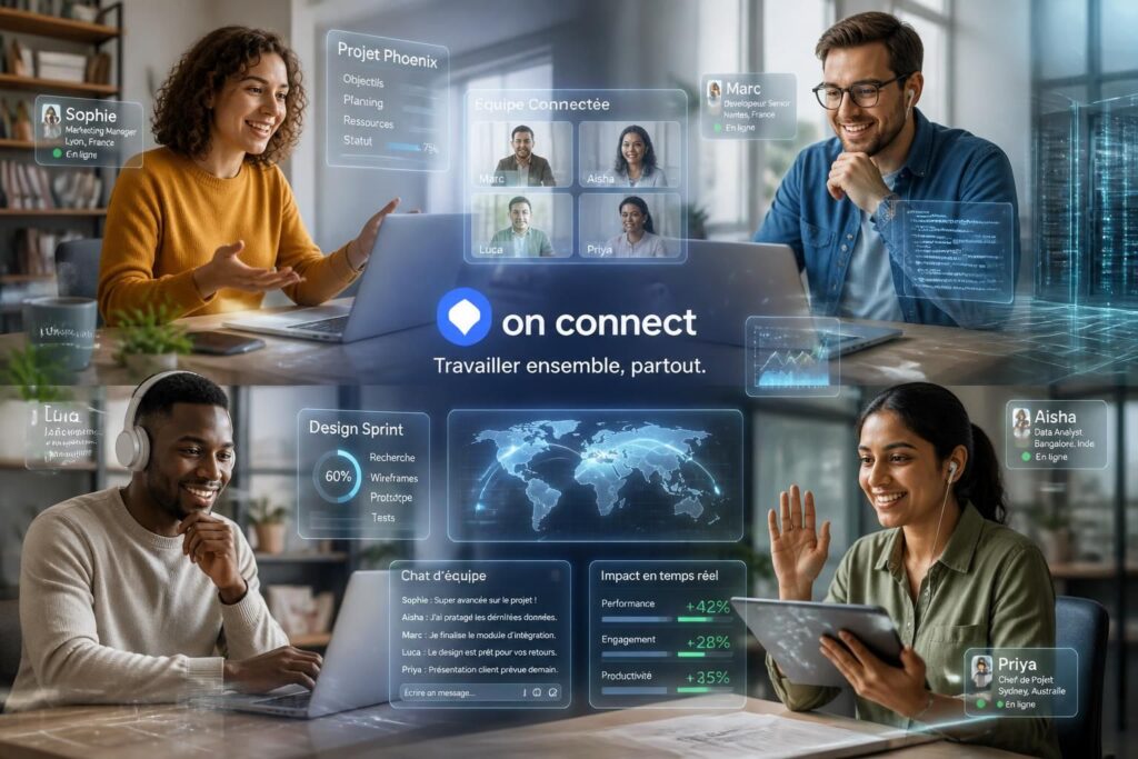 découvrez on connect, la plateforme innovante qui transforme le travail collaboratif à distance en facilitant la communication, la gestion de projets et la productivité des équipes.