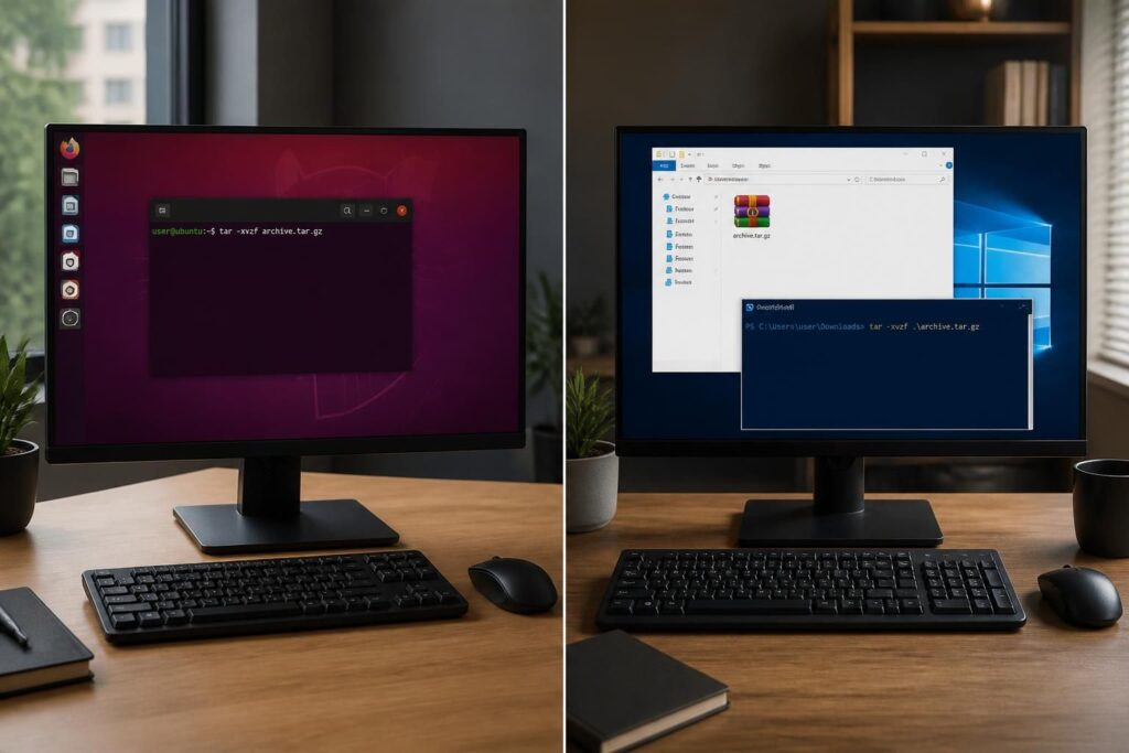 apprenez à décompresser des fichiers tar.gz sur linux et windows grâce aux commandes adaptées et aux outils en ligne efficaces pour une extraction facile et rapide.